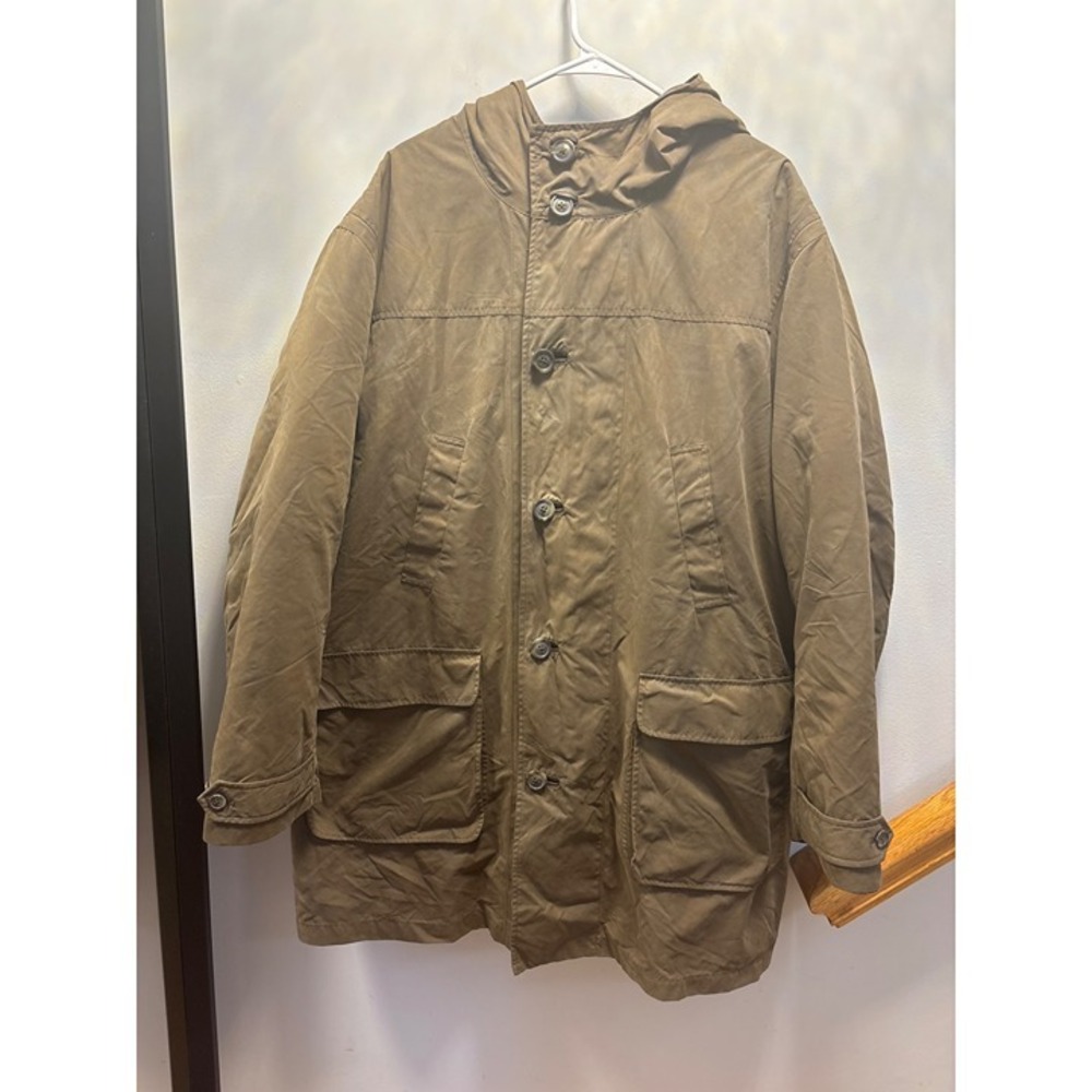 Joseph Abboud Hooded Field Parka Mens XL Olive Brown Quilted Lining Utility Coat